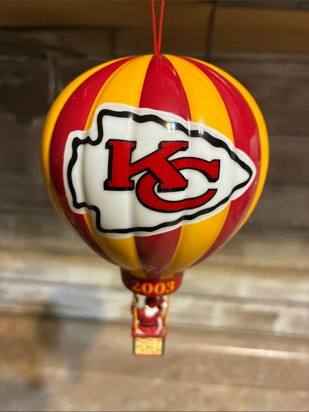 KC Chiefs 2003 Hot Air Balloon Christmas Ornament